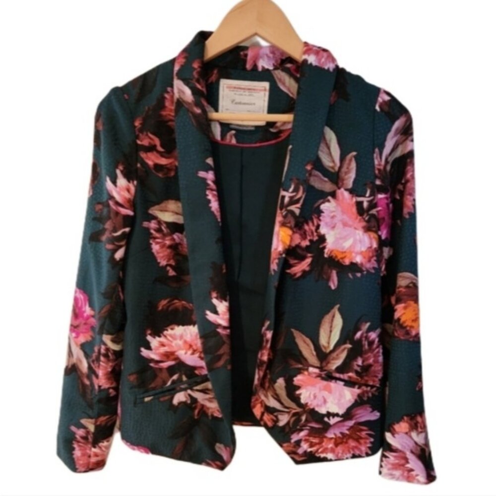 Anthropology Cartonnier Floral Blazer Size 2 Green And‎ Pink